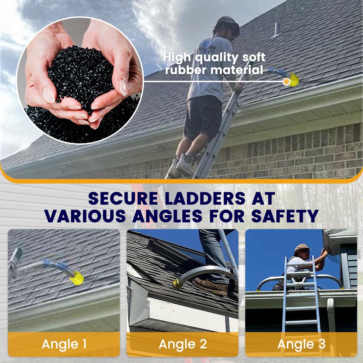 Ladder Stabilizer Bumpers for Werner Extension Ladder - Ladder Accessories with Non-Slip Protective Covers - 2 Pack Ladder Standoff End Caps Included