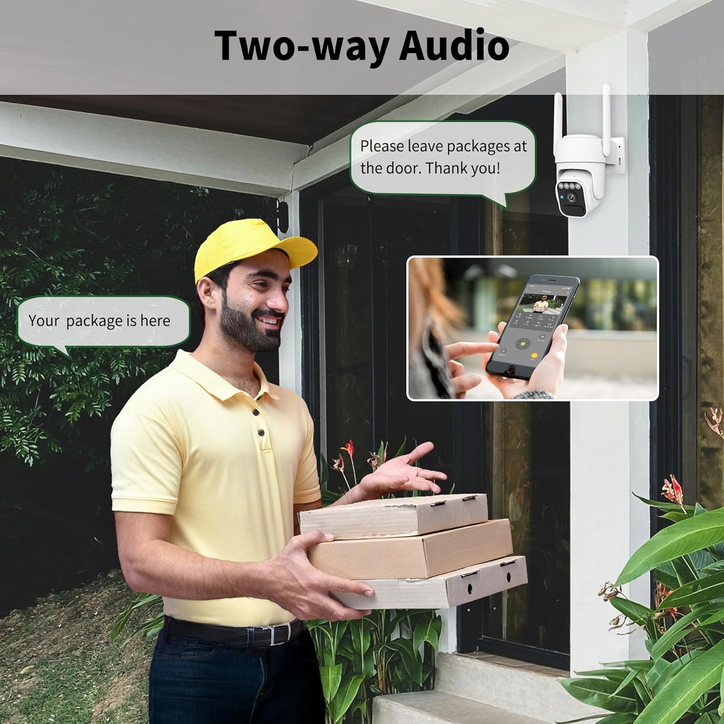 Wireless Solar Security Camera - 360° View, Two-Way Talk, Auto Tracking, Color Night Vision