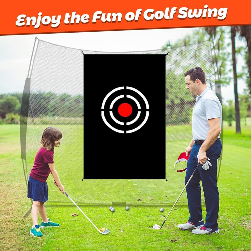 Gulfmore Golf Target Cloth - 5x3FT Durable Net Target with Hitting Range for Accuracy Practice - Portable for Home & Backyard Golf Training Players