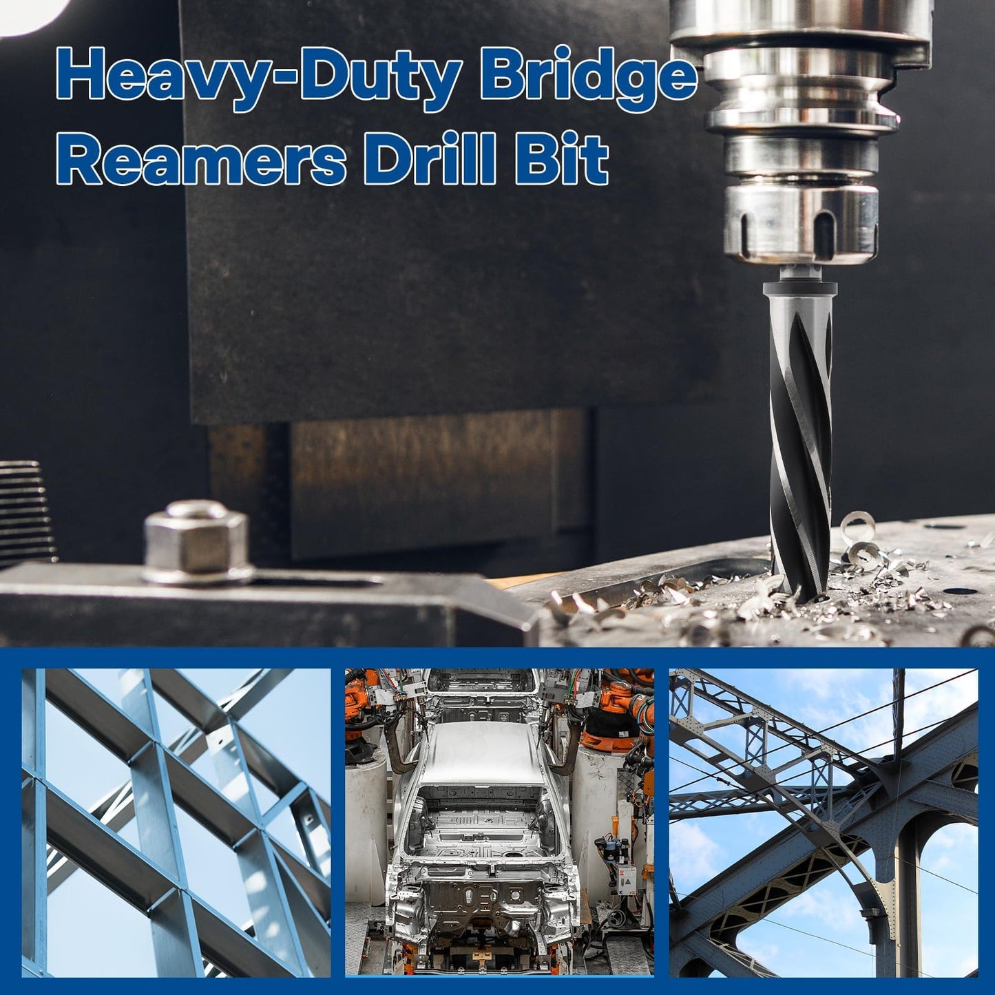 Rocaris 3/8" M2 HSS Taper Chucking Reamer Drill Bit, Taper Reamer Drill Bit for Steel, Alloy, Aluminum, Wood, Plastic