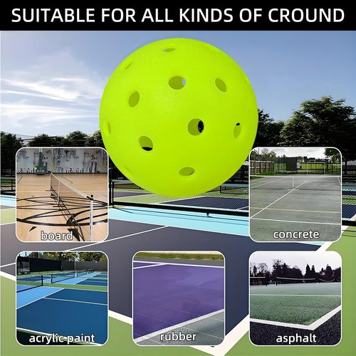 HTPICK 6-Pack Premium Pickleball Balls | Crack-Resistant | 40 Holes Outdoor & Indoor Pickle Balls | High Bounce, Perfectly Balanced Pickle Ball for Tournament Play | Advanced Aerodynamics |