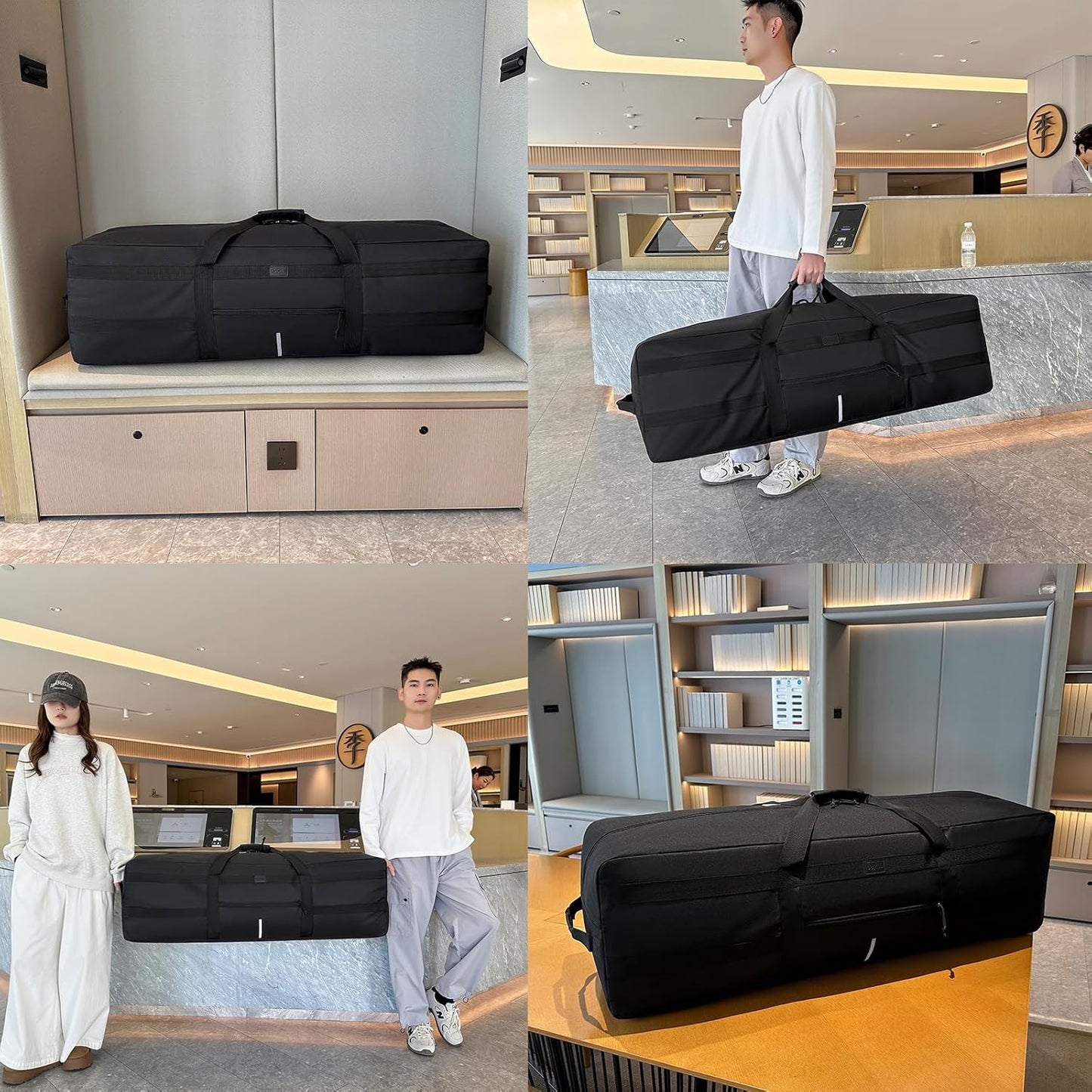 Skiennix Extra Large Duffel Bag - 138L Water Resistant & Foldable Travel Luggage | Black