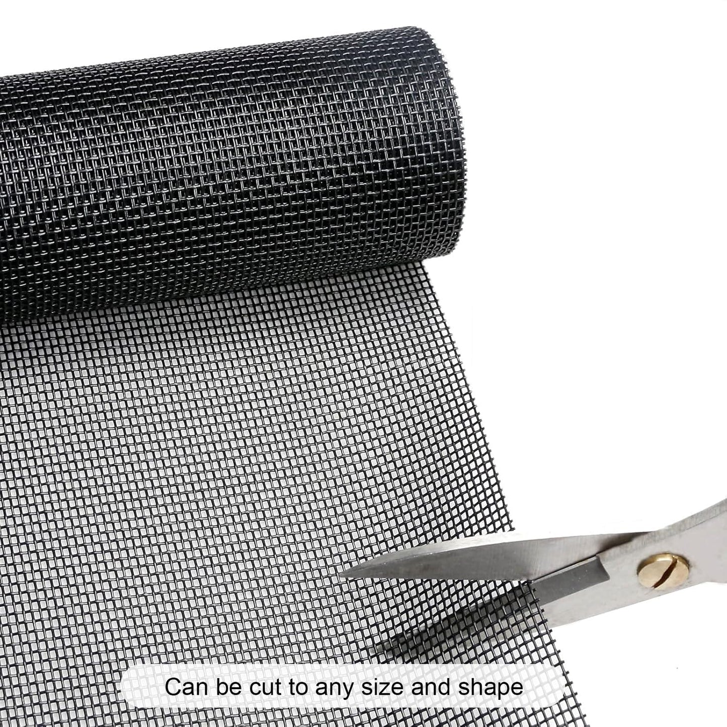 Pet Proof Window Screen Replacement Adjustable Thicken Charcoal Fiberglass Screen Mesh Dog Cat Net for Patio Porch Sliding Door (48"*100")