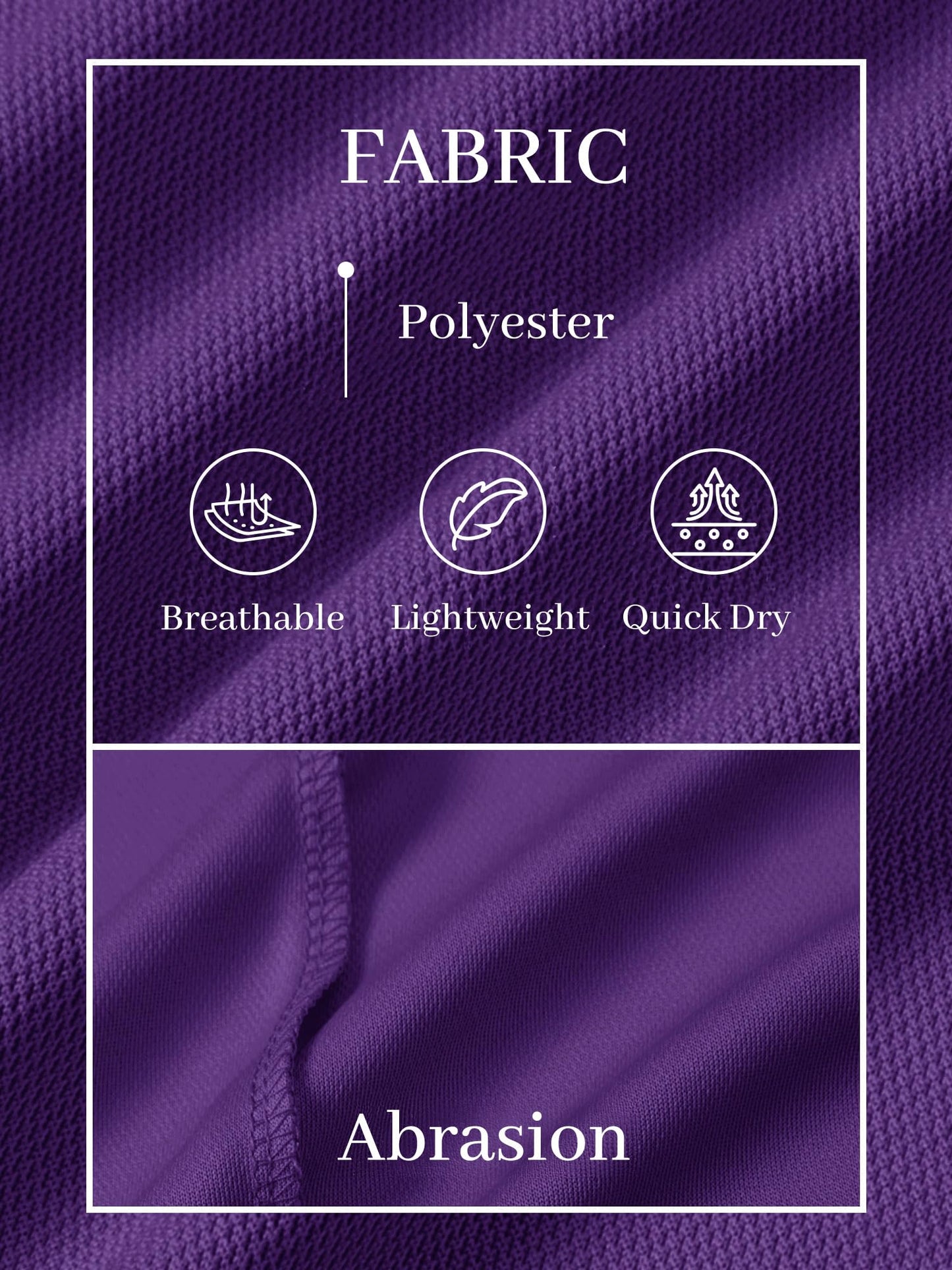 TACVASEN Mens Golf Shirt Dry Fit Mens Polo Shirts Short Sleeve Performance Golf Polos for Men with Collar Work Shirts Purple, 3XL
