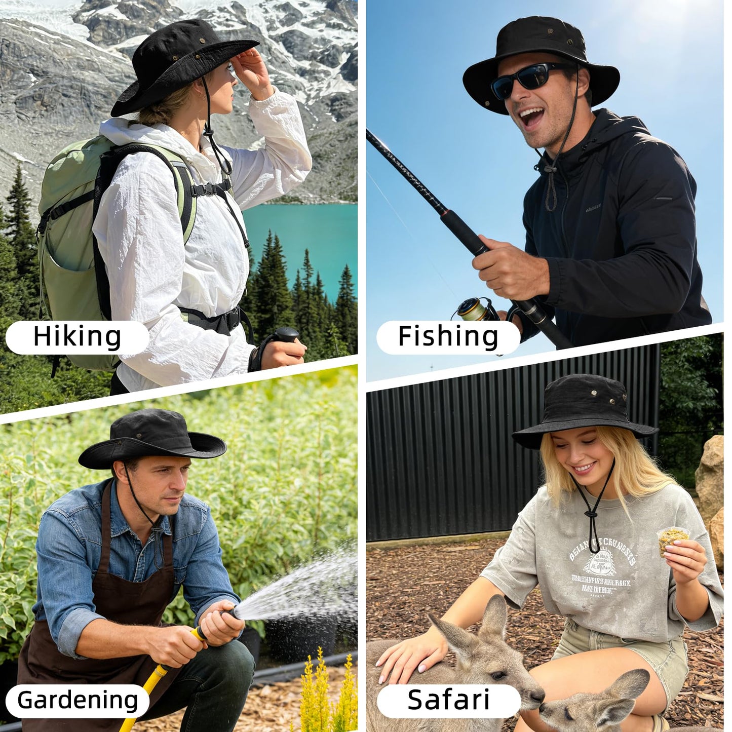 Sun Hats for Men Women Boonie Hat Foldable Fishing Hat UPF 50+ Bucket Hat for Fishing Hiking Garden Safari Beach