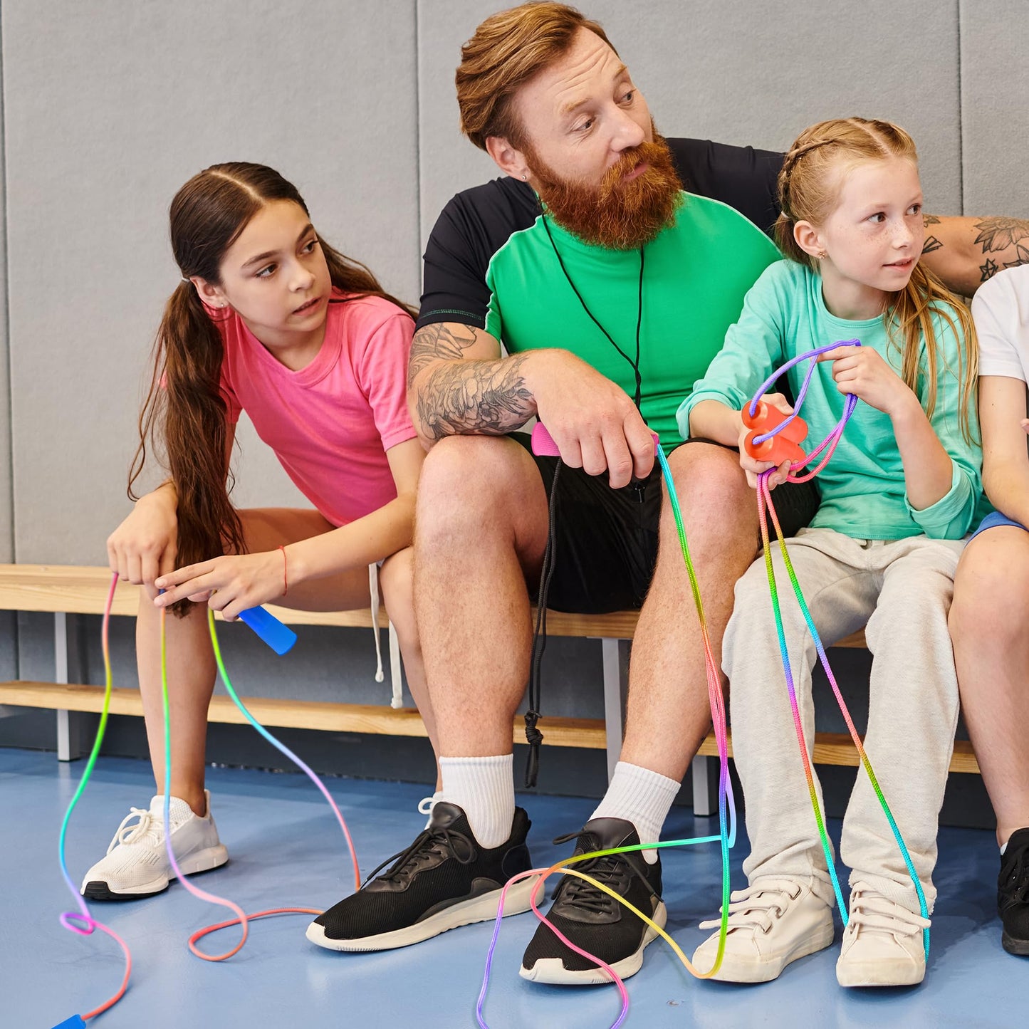 6 Pack Jump Rope for Kids, Adjustable Length Nylon Skipping Ropes for Kids