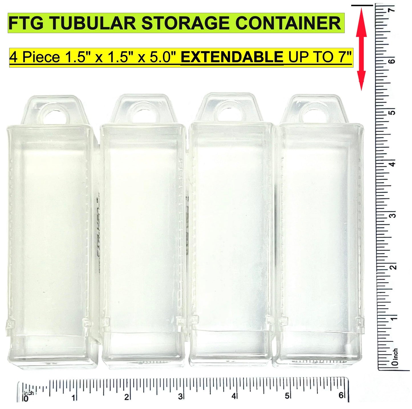 FTG USA Storage Container 4 Piece Large Size Extendable Plastic Box Used as Storage Case for Countersink and Replacement Drill Bits