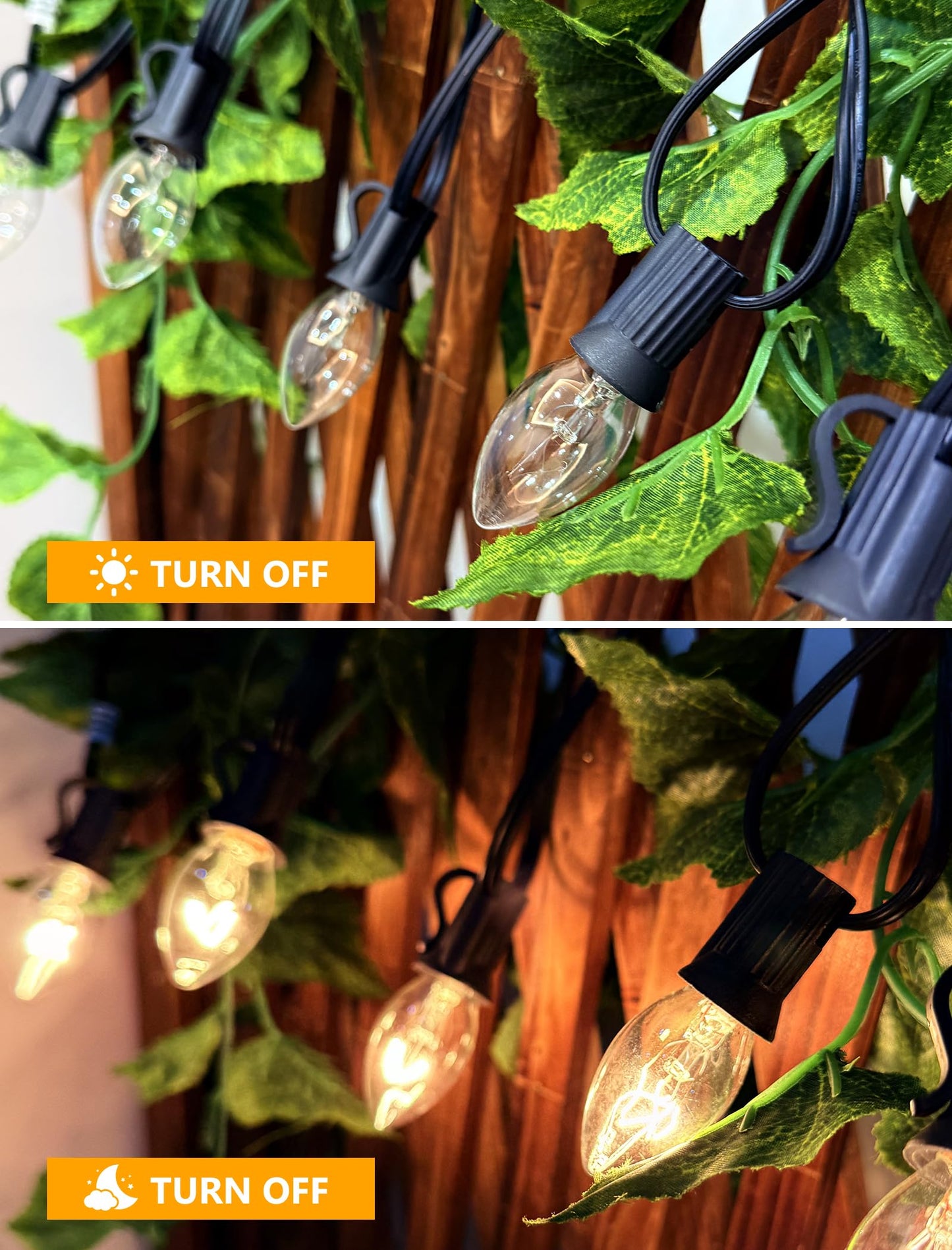 25 Pack C7 Clear Replacement Light Bulbs, E12 Candelabra Base 5W Warm White Incandescent Bulbs for Indoor Outdoor Christmas String Lights, Night Lights, Christmas Village Houses, Window Candles Decor