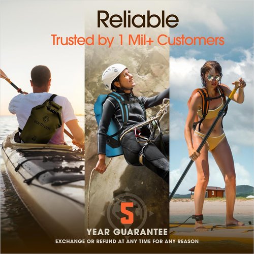 Earth Pak Waterproof Dry Bag - Roll Top Design Keeps Gear Dry for Kayaking | Includes Waterproof Phone Case