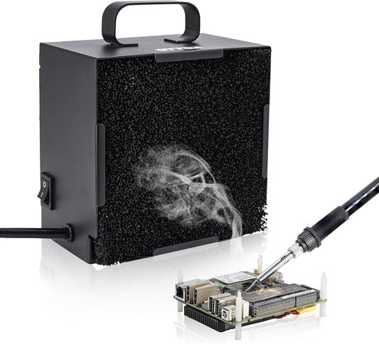KOTTO Solder Smoke Absorber Fume Extractor for Soldering Station - DIY Work Fan (Black)