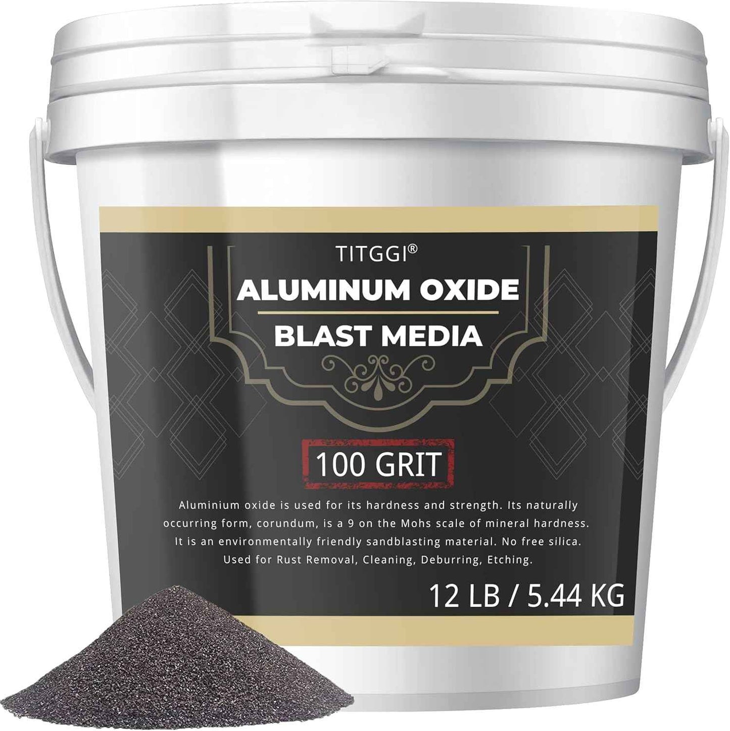 Premium 100 Grit Aluminum Oxide Blast Media - 19lbs High Abrasive Sand for Metal Blasting
