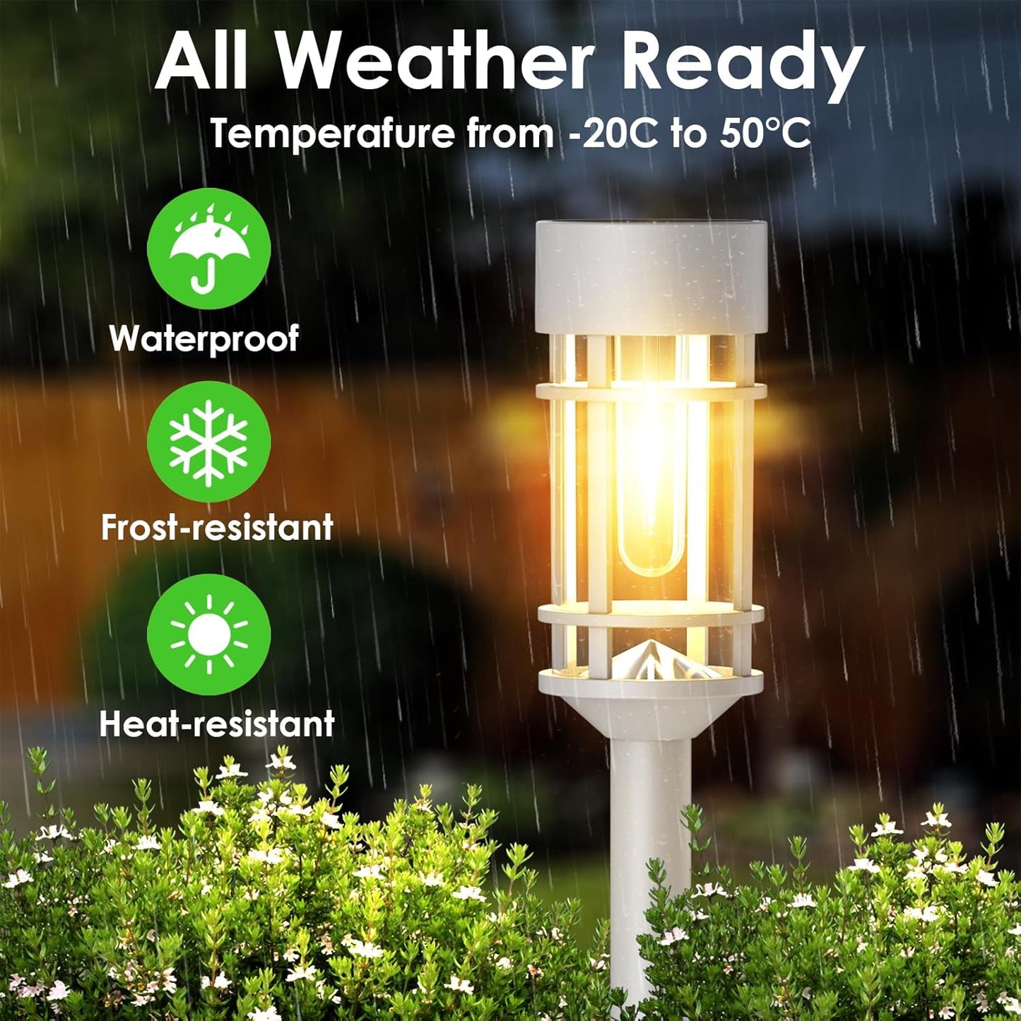 8 Pack Solar Outdoor Lights - Waterproof Garden Decor for Patio, Lawn & Landscape - 10 Hours Brightness