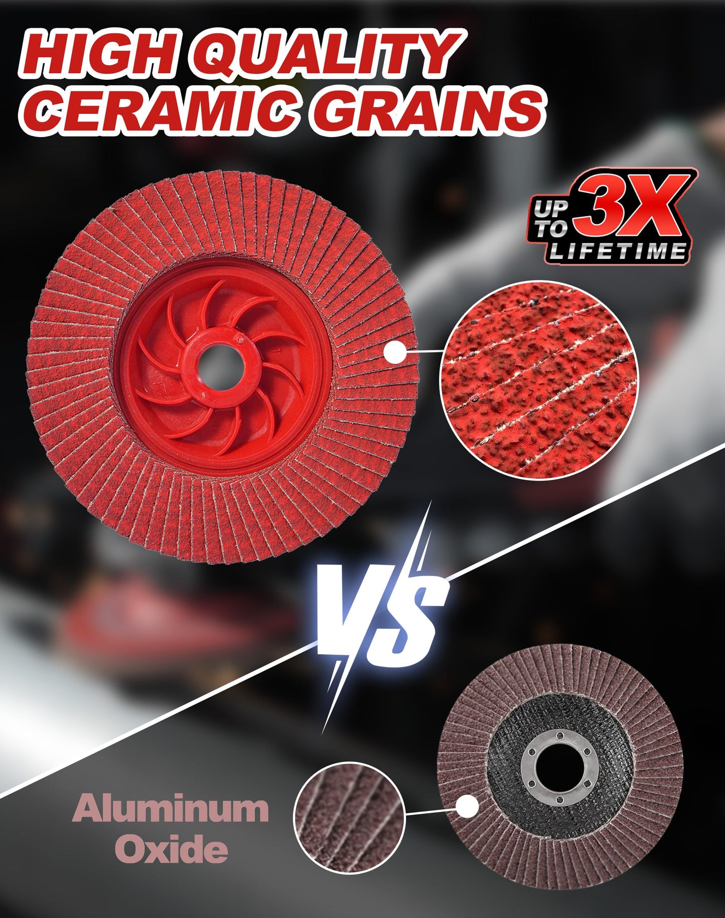 EZARC Flap Discs 80 Grit, 4-1/2" x 7/8" Ceramic Grain Flap Sanding Disc, Type 27 Heavy Duty Abrasive Trimmable Grinding Wheel Finishing for Stainless Steel, Sheet Metal (5 Pack)