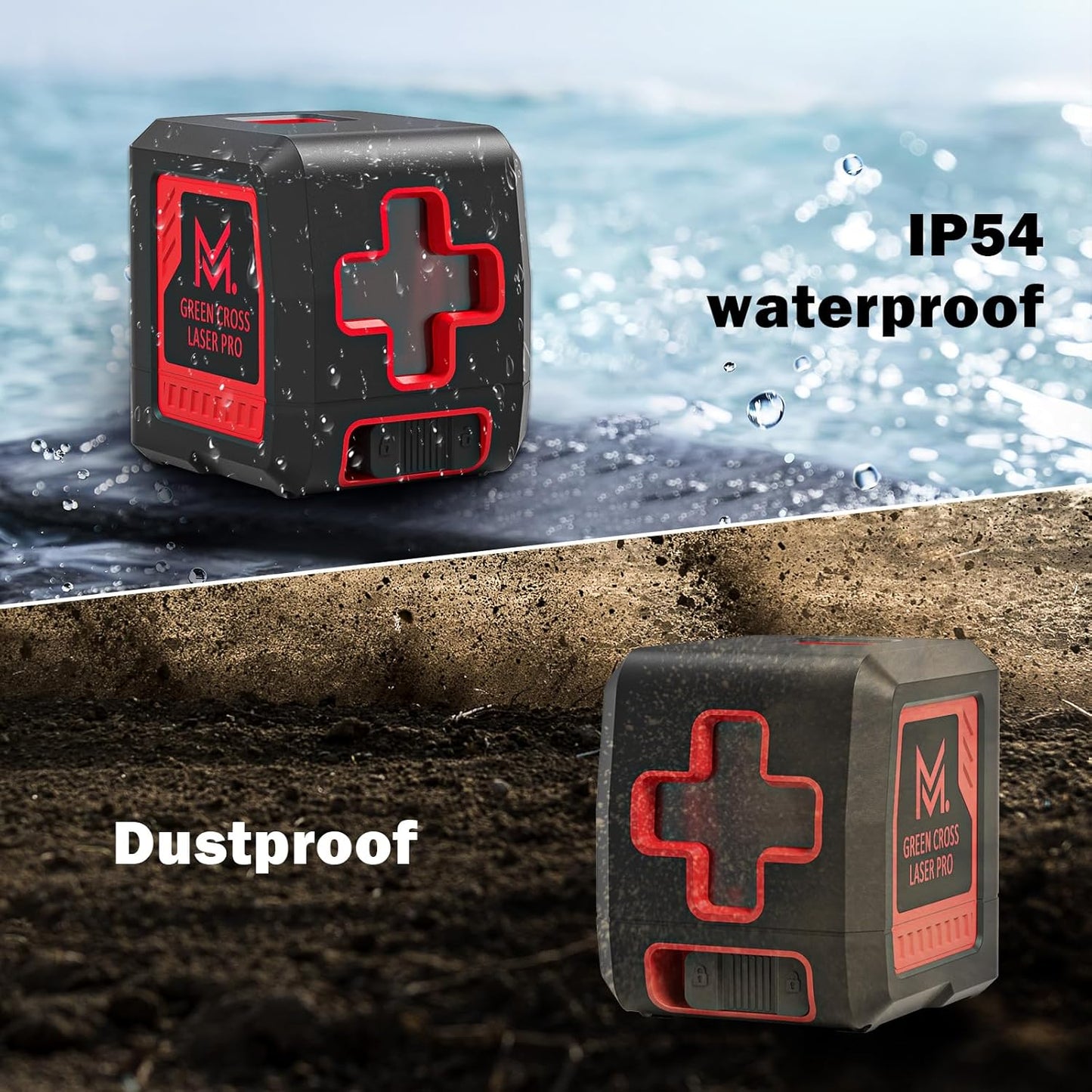 100ft Green Cross Line Laser Level with Tripod - Self-Leveling, 4 Brightness Modes, IP54 Waterproof & Carrying Bag