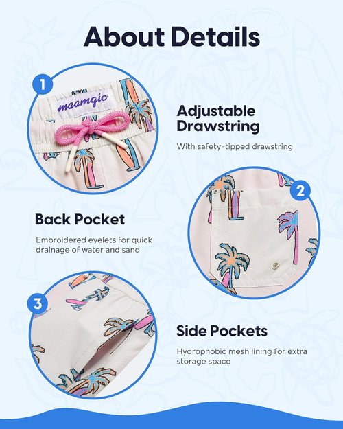Maamgic Boys Swim Trunks - Quick Dry Compression Liner Bathing Suit | Anti-Chafe Design