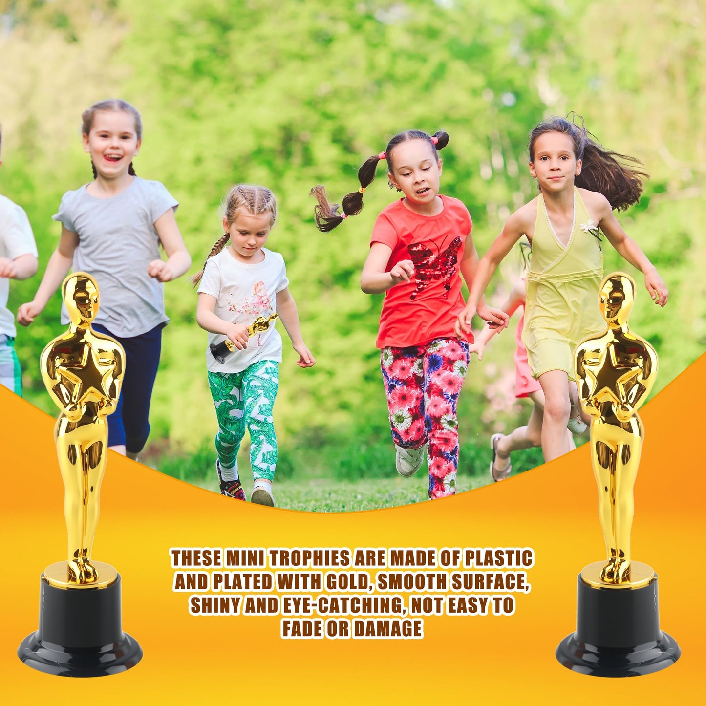 Cotiny 16 Pcs 6 Inch Gold Award Trophies Plastic Award Statues Trophy Figurines for Party Favors Recognition Awards Competitions School Rewards