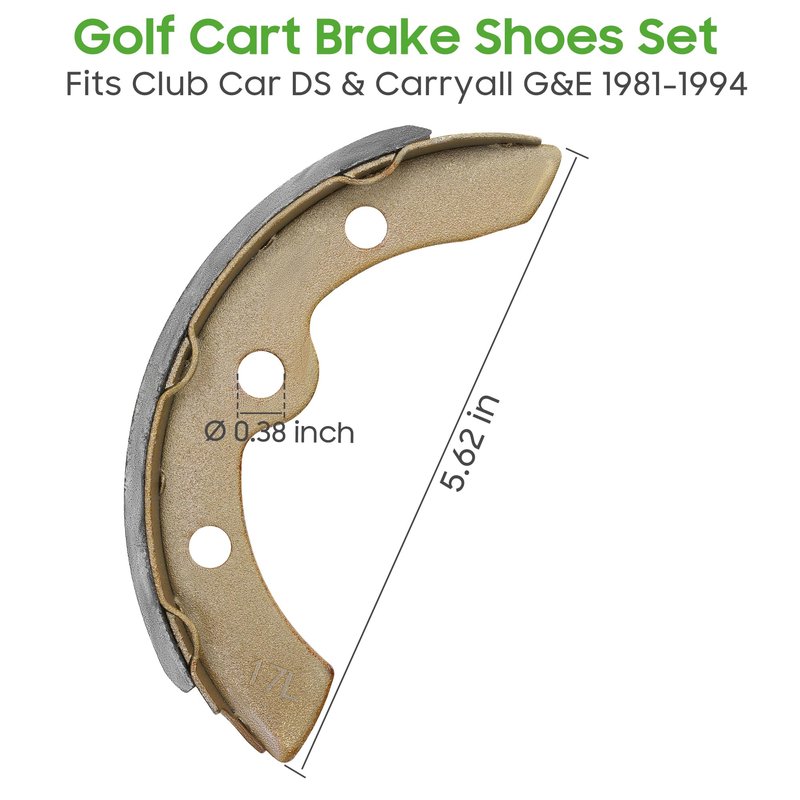 10L0L Golf Cart Brake Shoes for Club Car DS & Carryall 1981-1994 OEM 101146302 101880701, EZGO XI-Serial 1983-1986, Yamaha G1 1978-1980, H/D & Columbia Par Car