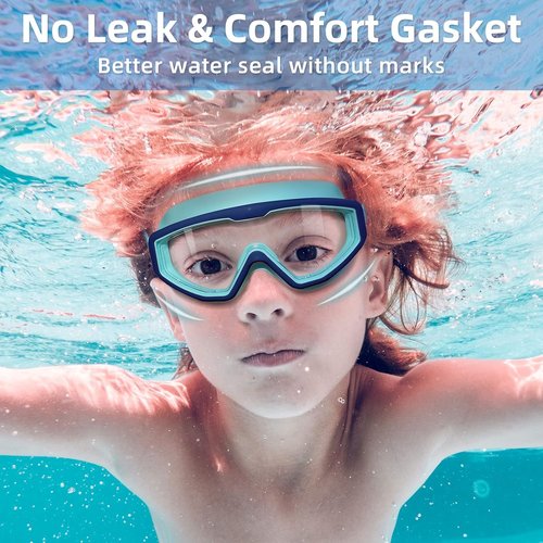 Freela Swim Goggles for Kids | Anti-Fog, No Leak Design for Ages 3-15 - Clear for Pool & Beach