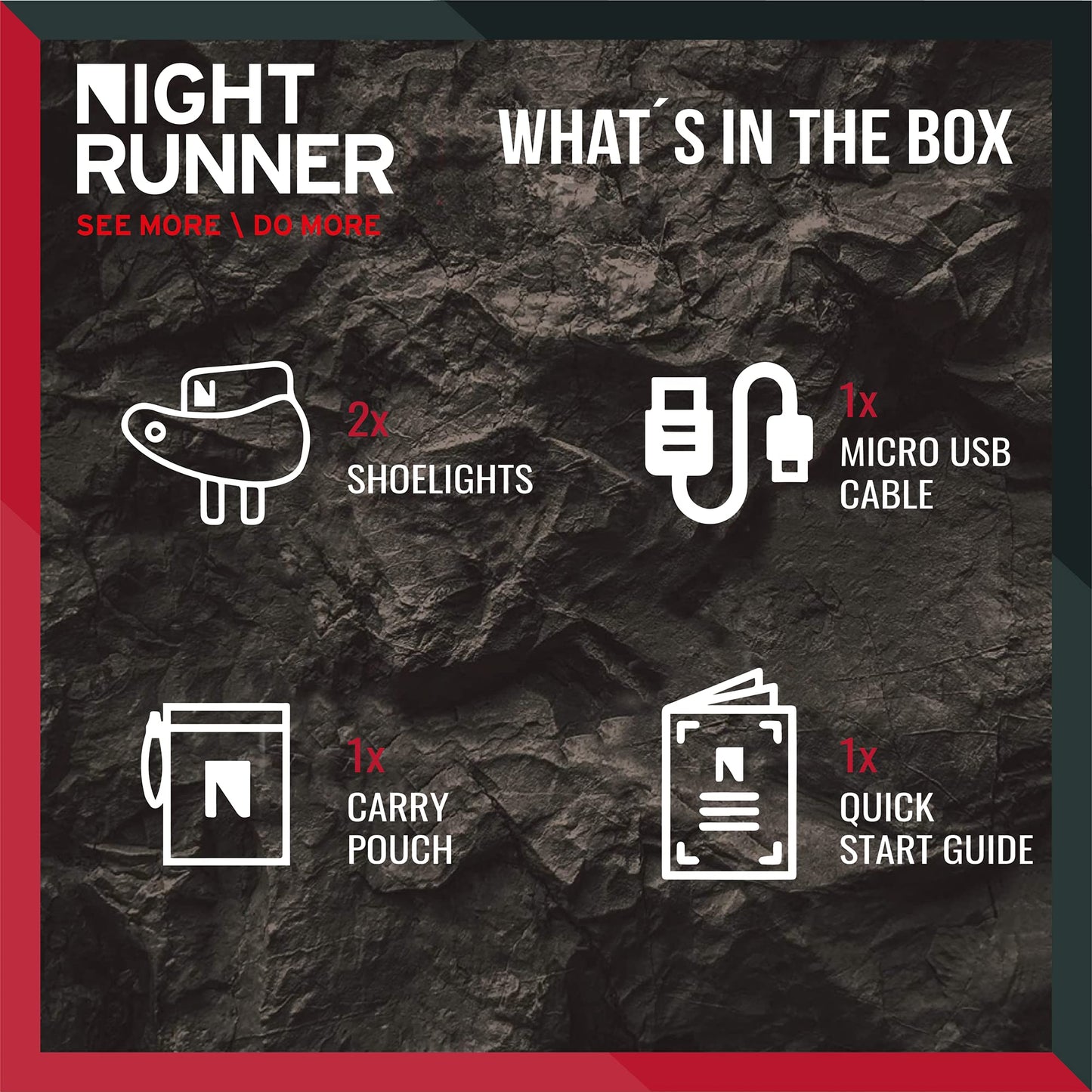 Night Runner 270 Night Tech Gear Running Shoe Lights – Hands-Free LED Lights for Runners, Trail Runners & Joggers – High Visibility Night Running Gear – Waterproof & Rechargeable – Red