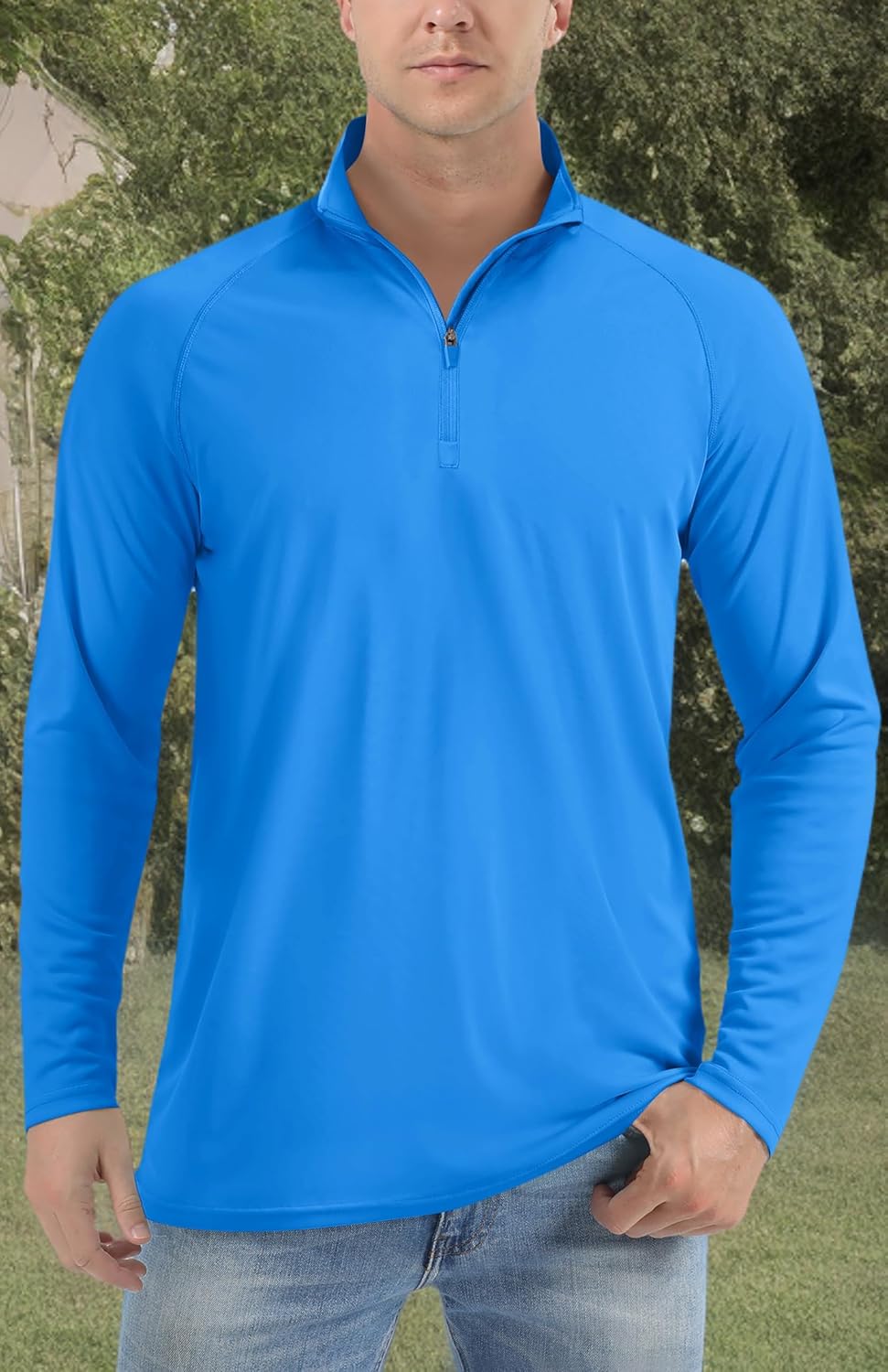 TACVASEN Men's Athletic Long Sleeve Shirt - 1/4 Zip Pullover with UPF 50+ Sun Protection | Ideal for Outdoor Running