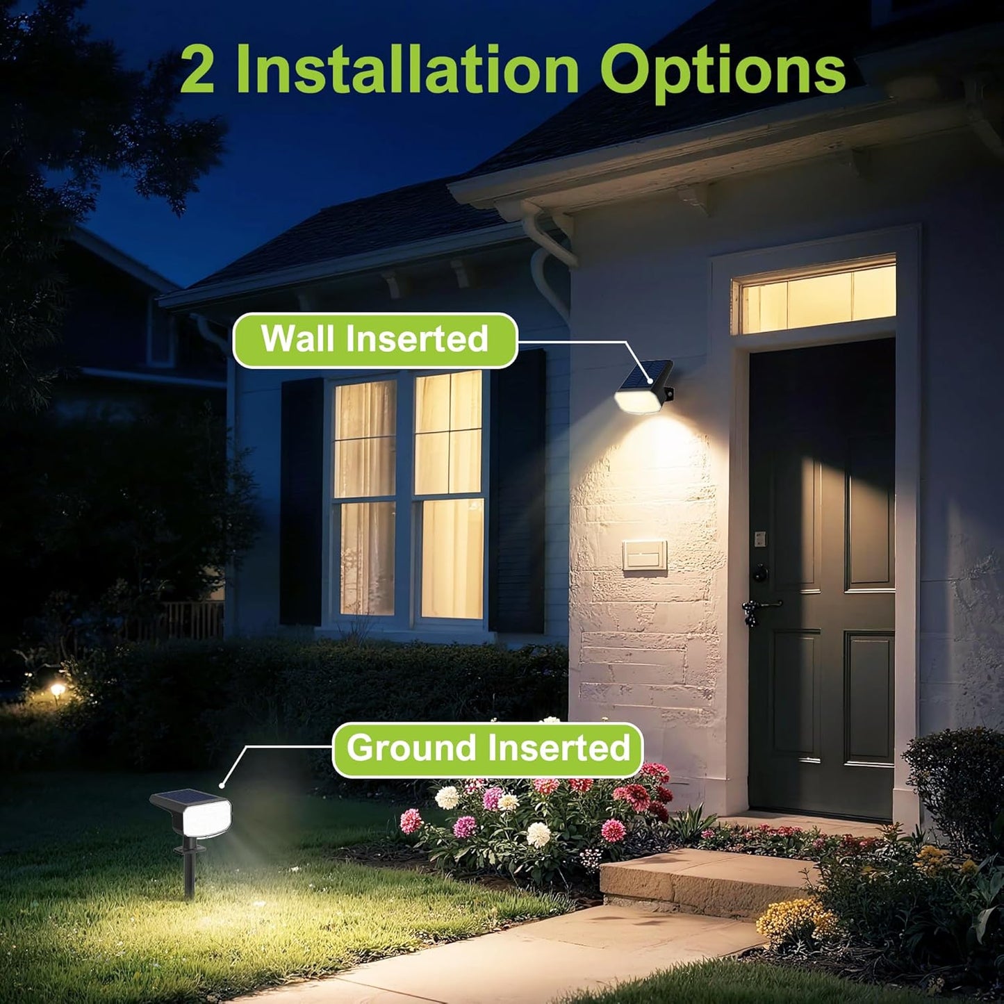 Super Bright Solar Spot Lights - 6 Pack, Waterproof IP65, 2 Color Temperatures, 4 Modes for Outdoor Landscape