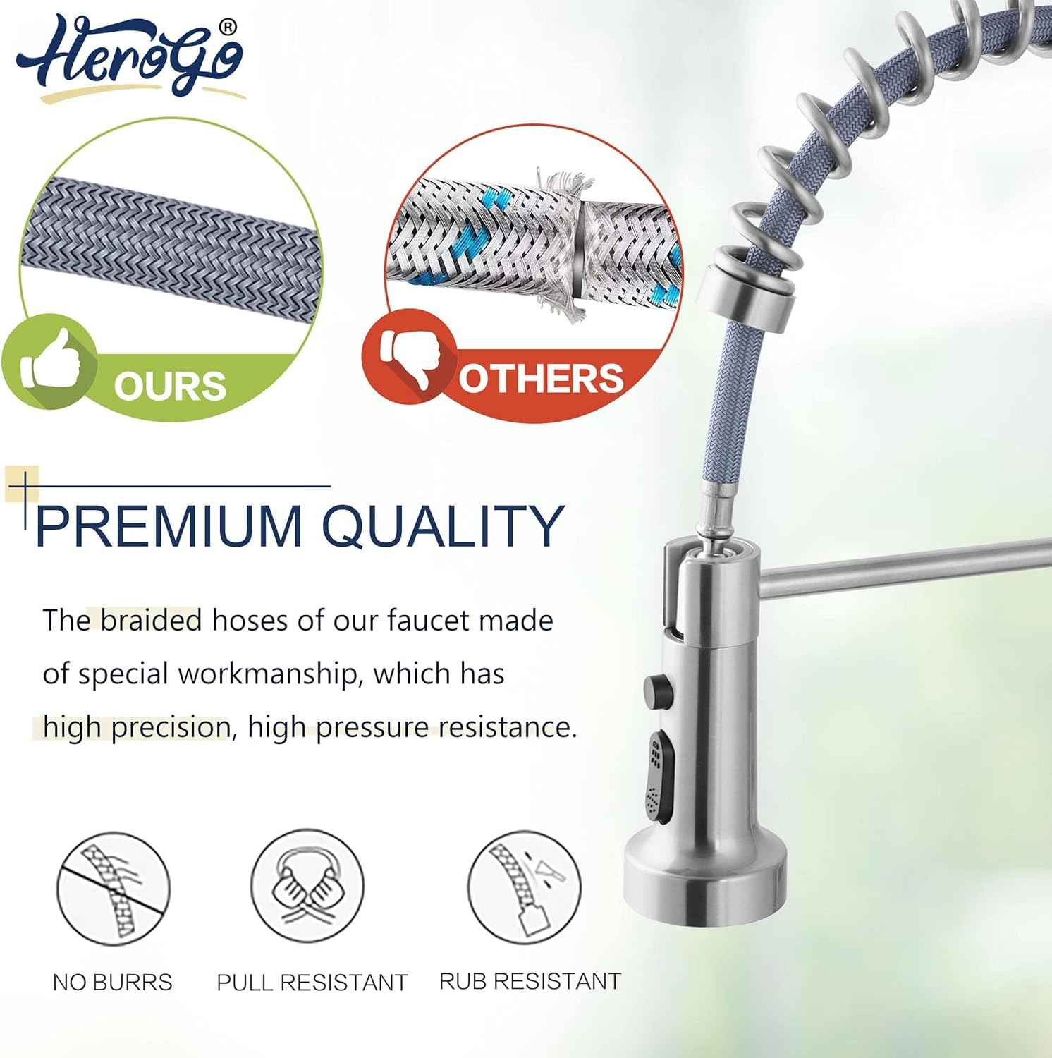 Touchless Kitchen Faucet with Soap Dispenser & Pull Down Sprayer - Commercial Grade Brushed Nickel