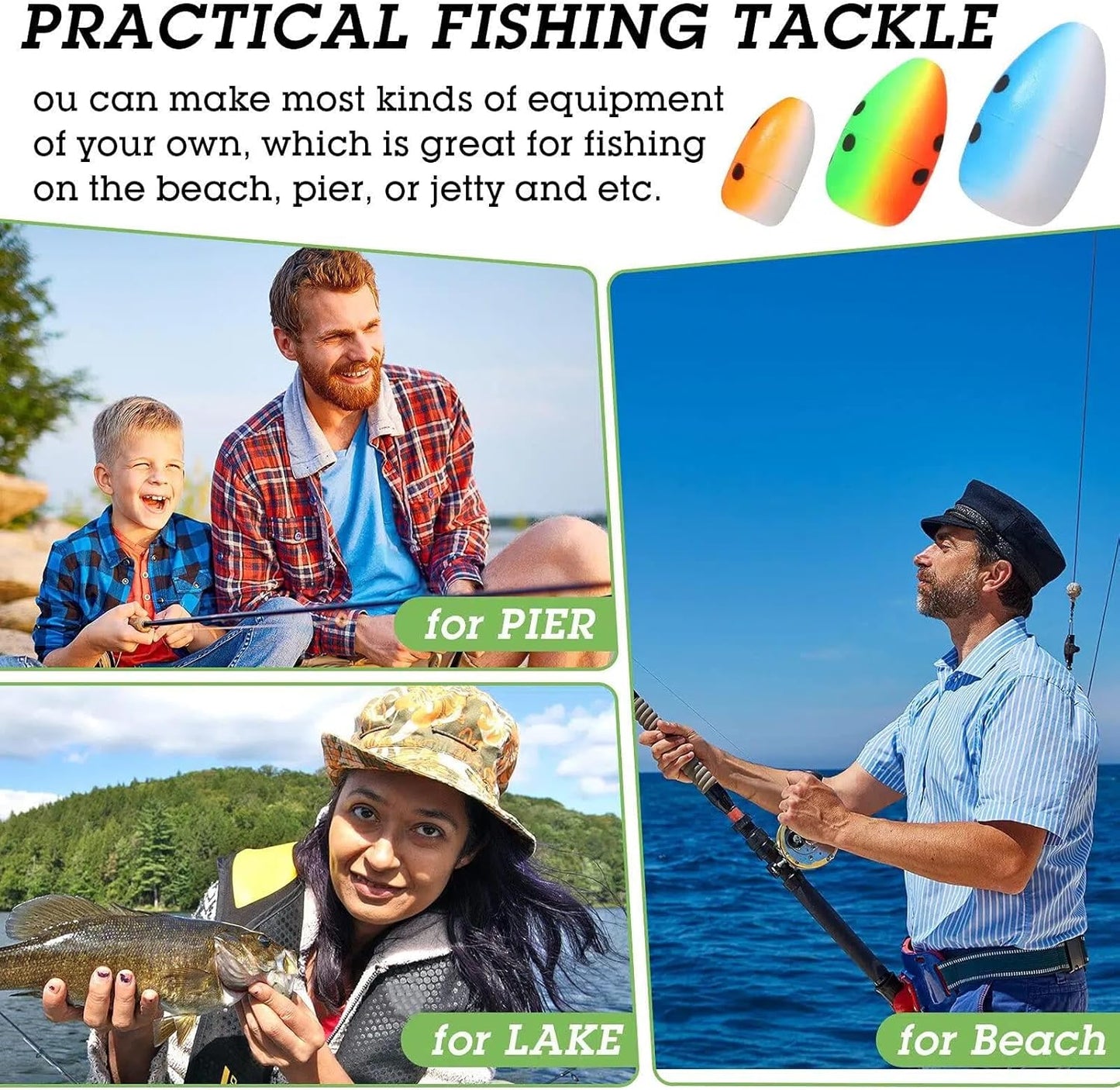 Skylety Foam Floats - 60 Pieces Snell Fishing Rig Indicators for Trout, Catfish & Walleye