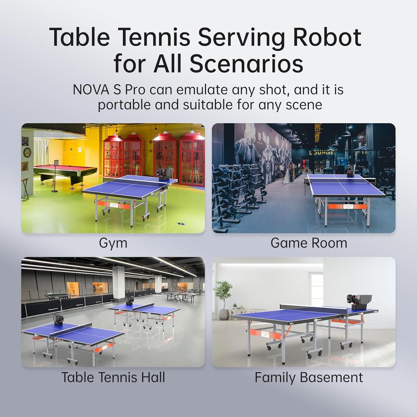 PONGBOT Table Tennis Robot - Remote/App Control with 264 Pre-Saved Drills & Customization Options