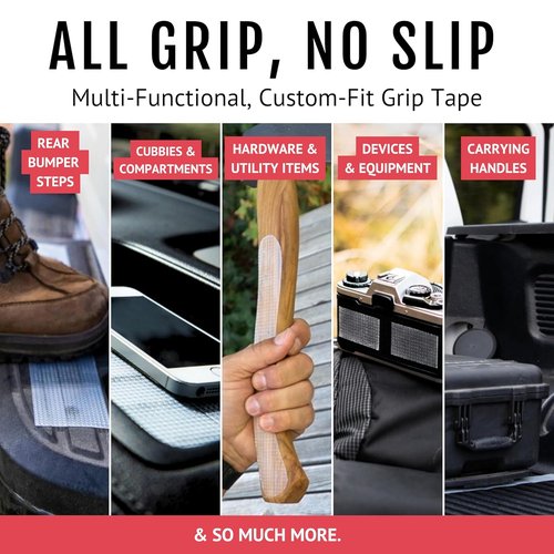 CATTONGUE GRIPS Non-Abrasive Grip Tape Roll - Heavy-Duty 2” Waterproof Anti-Slip Tape for Indoor & Outdoor Use (Clear, 10ft)