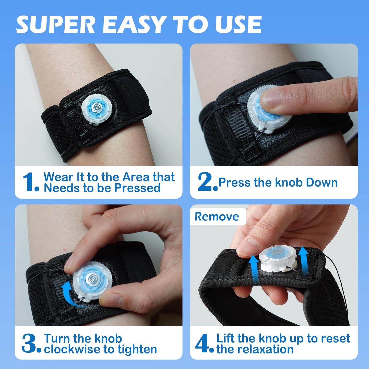 Lintriguingly Tennis Elbow Brace for Men & Women – Adjustable Elbow Strap for Tendonitis, Tennis & Golfer’s Elbow Support with Compression Dial, Silicone Shock Pad, Breathable Forearm Pain Relief -M/L