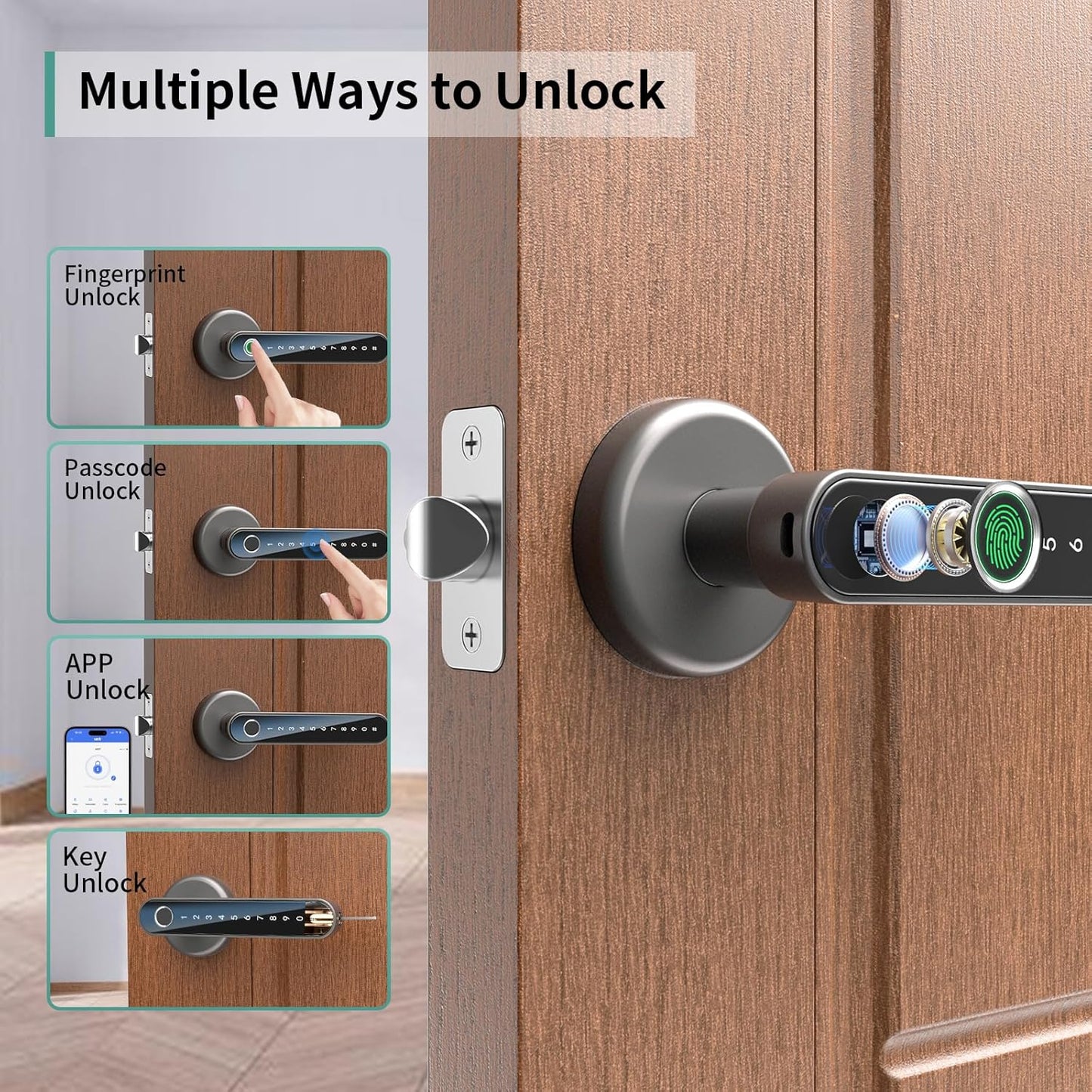 Smart Fingerprint Door Lock with Keypad - Keyless Entry Lock for Home & Office
