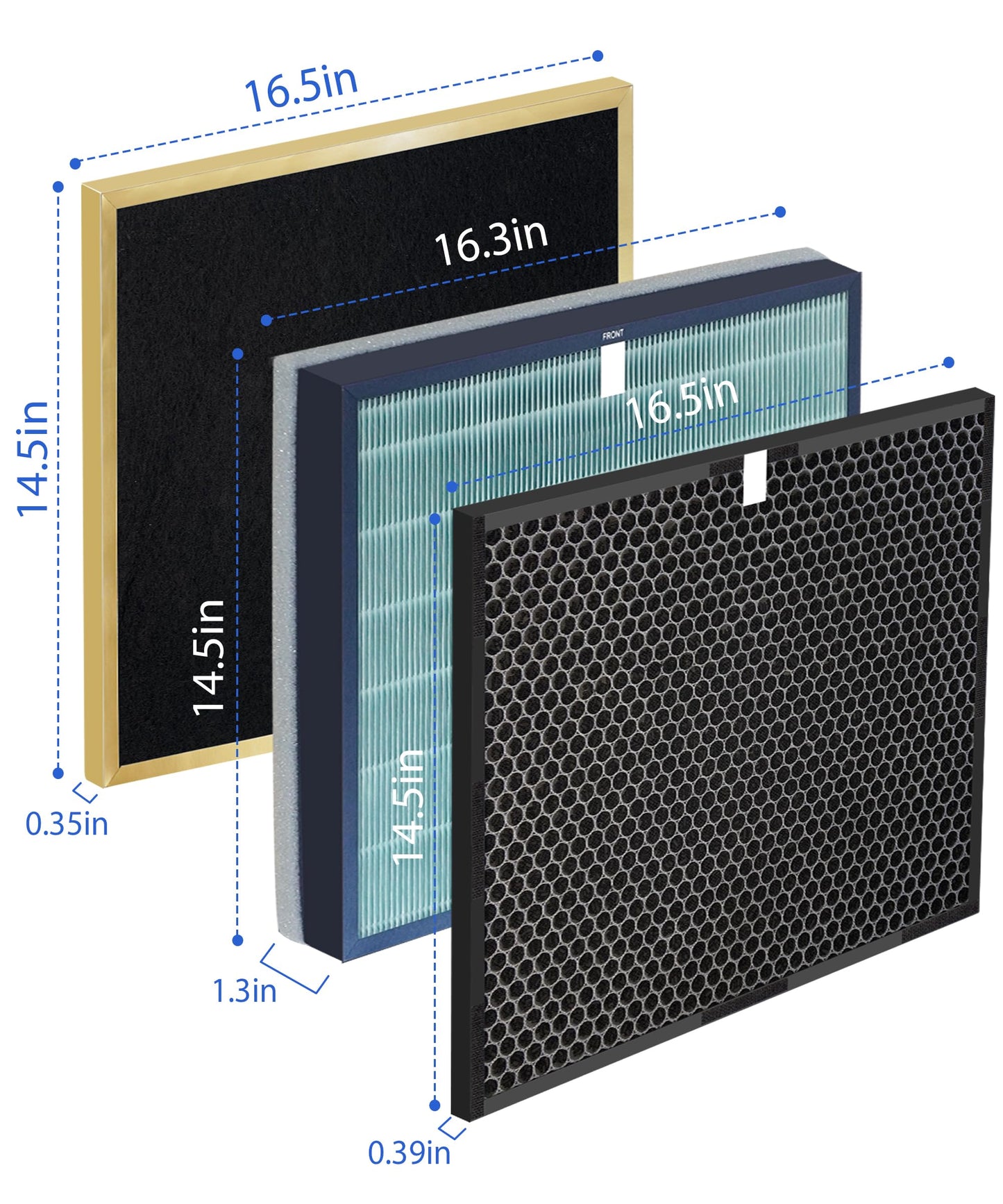 Facecool Replacement Filter Kit Compatible with Rabbit Air A3 MinusA3 Air Purifier, Models SPA-1000N(Odor Remover), with H13 HEPA and Activated Carbon filters