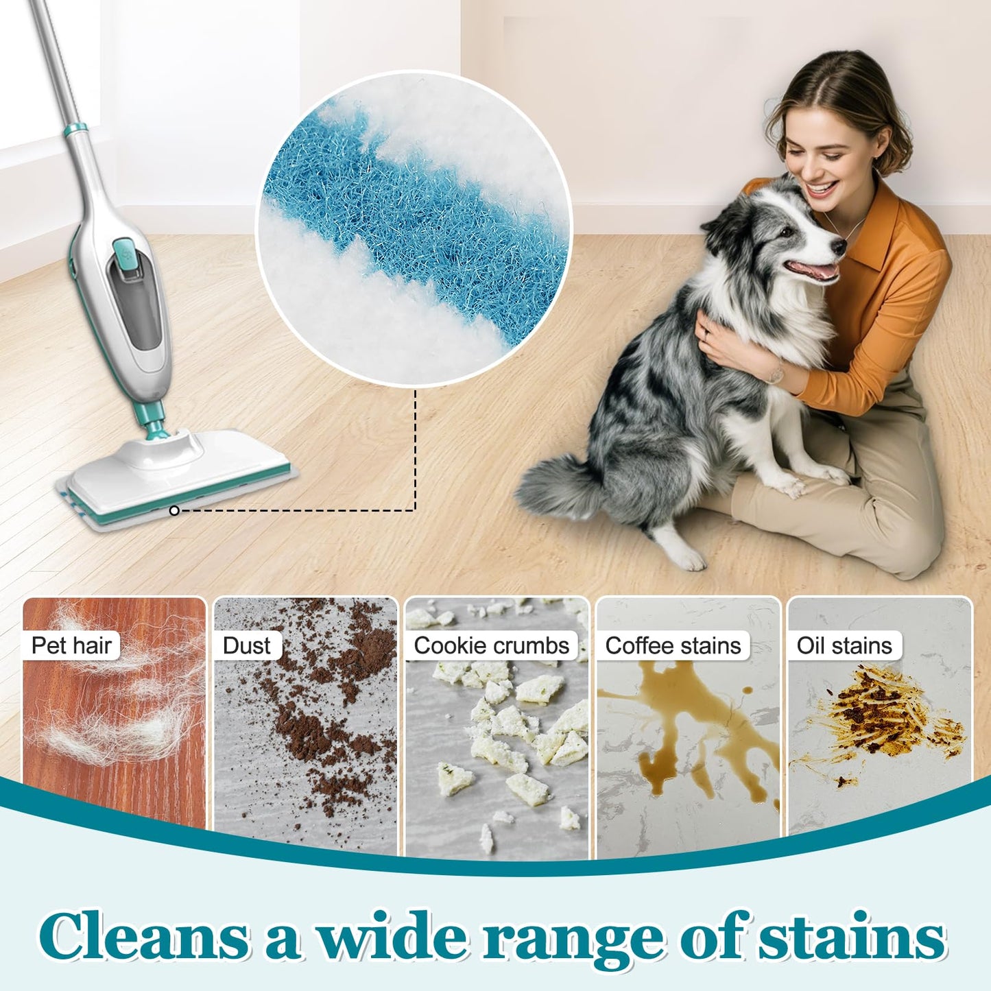 4Pack Steam Mop Pads Replacement for Black+Decker Steam Mop SM1600, SM1610, SM1620, HSM13E1, HSMC1300FX, HSMC1321, HSMC1361SG Cleaner Black and Decker Steam Mop Replacement Pads