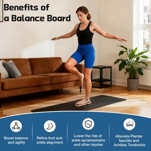 Ankle Balance Board - Premium Solid Birchwood Foot Strengthener for Stability