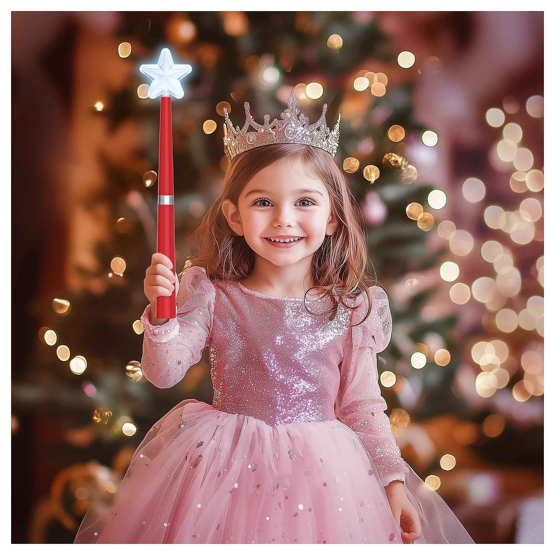 Magic Christmas Light Wand Wireless Magic Remote Wand Switch Kit with Music Surpised for Kids Remote Control Outlet Switch for Christmas Tree Lights Decor String Lights Indoor/Outdoor, Red