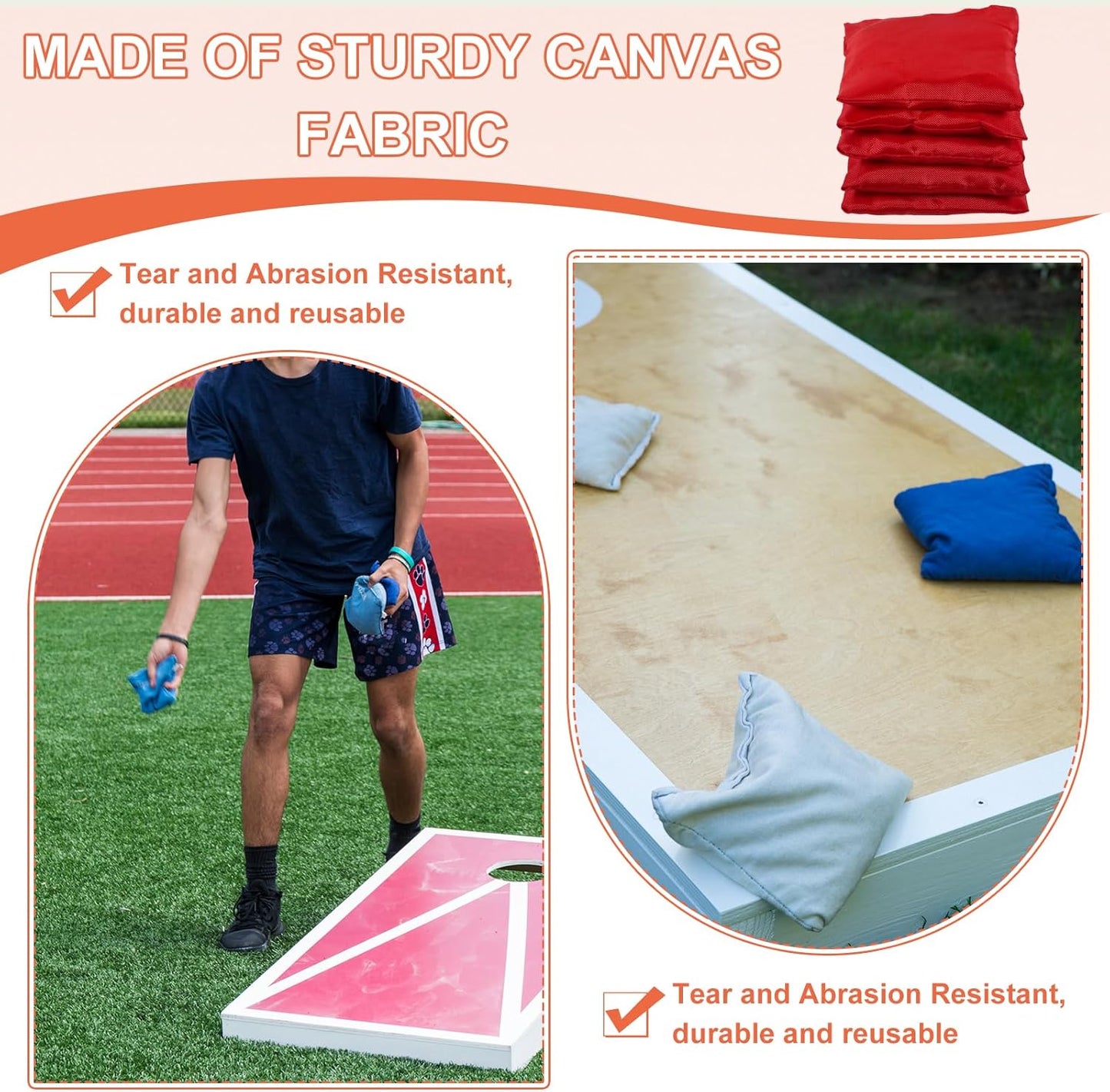 PATIKIL Cornhole Bean Bags - Durable Canvas Sandbags for Outdoor Yard Games | Fun Carnival Tossing Set
