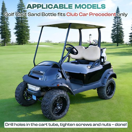 DRIVE UP Golf Cart Sand Bottle Suitable for Club Car Precedent, Handle Designed Divot Filler Sand Bottle with Rattle Proof Holder, Large Capacity - Playing 18 or More Holes