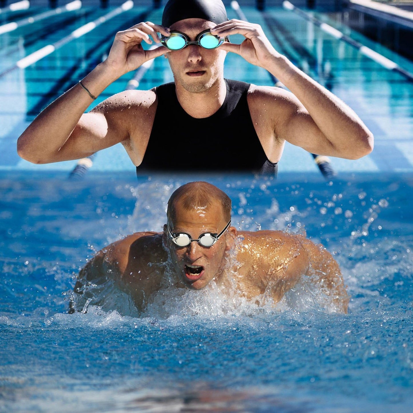 Skiennix Swim Goggles - Anti-Fog UV Protection | No Leak Design for Adults & Youth - 2 Pack