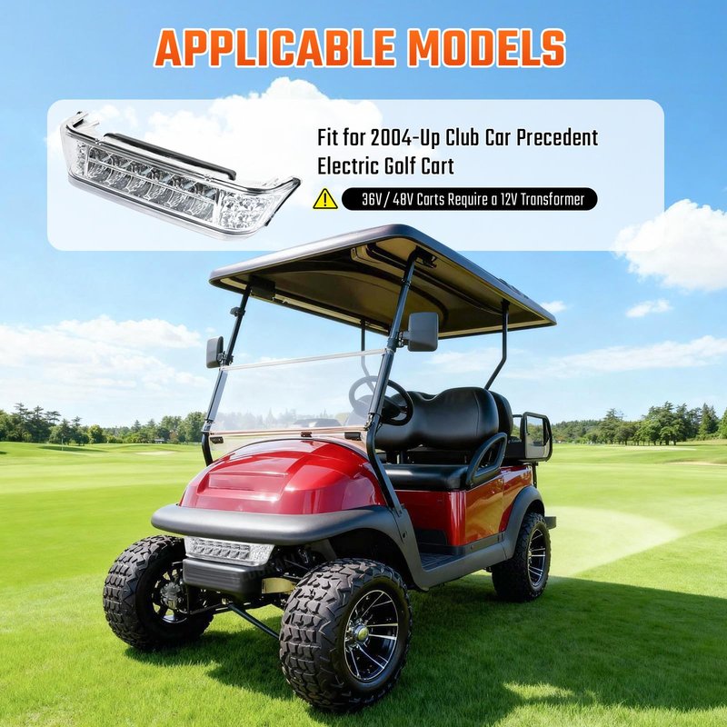 CLUBRALLY Club Car Precedent LED Headlight Bar,Replacement or Upgrade for 2004-Up 12V Electric Golf Carts,OEM #102524801