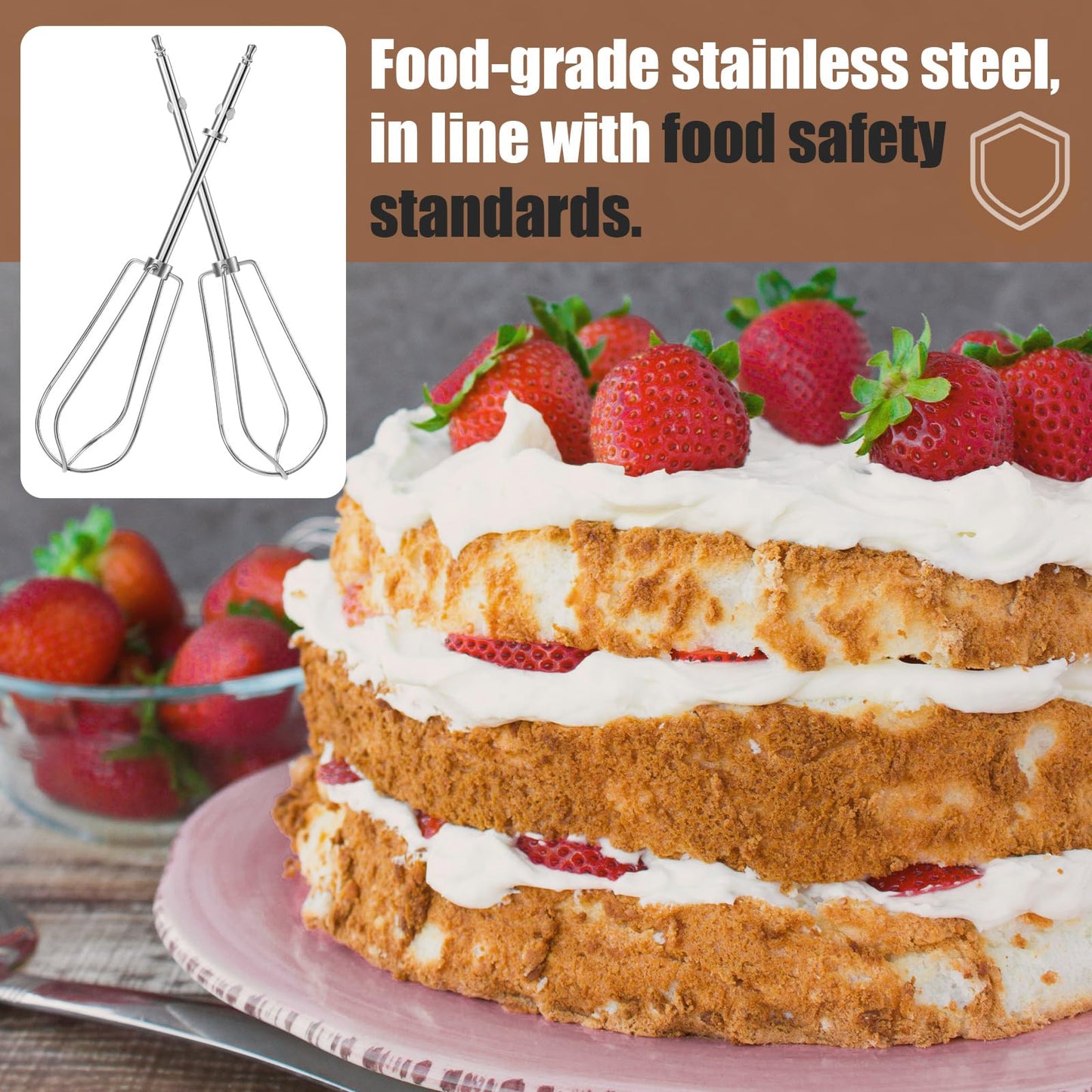 Replacement Beaters for Cuisinart Hand Mixer CHM-3 CHM-5 CHM-7 HM-50 HM-70 HM-90 HTM-9LT, Hand Blender Replacement Parts CHM-BTR Whisk Attachments