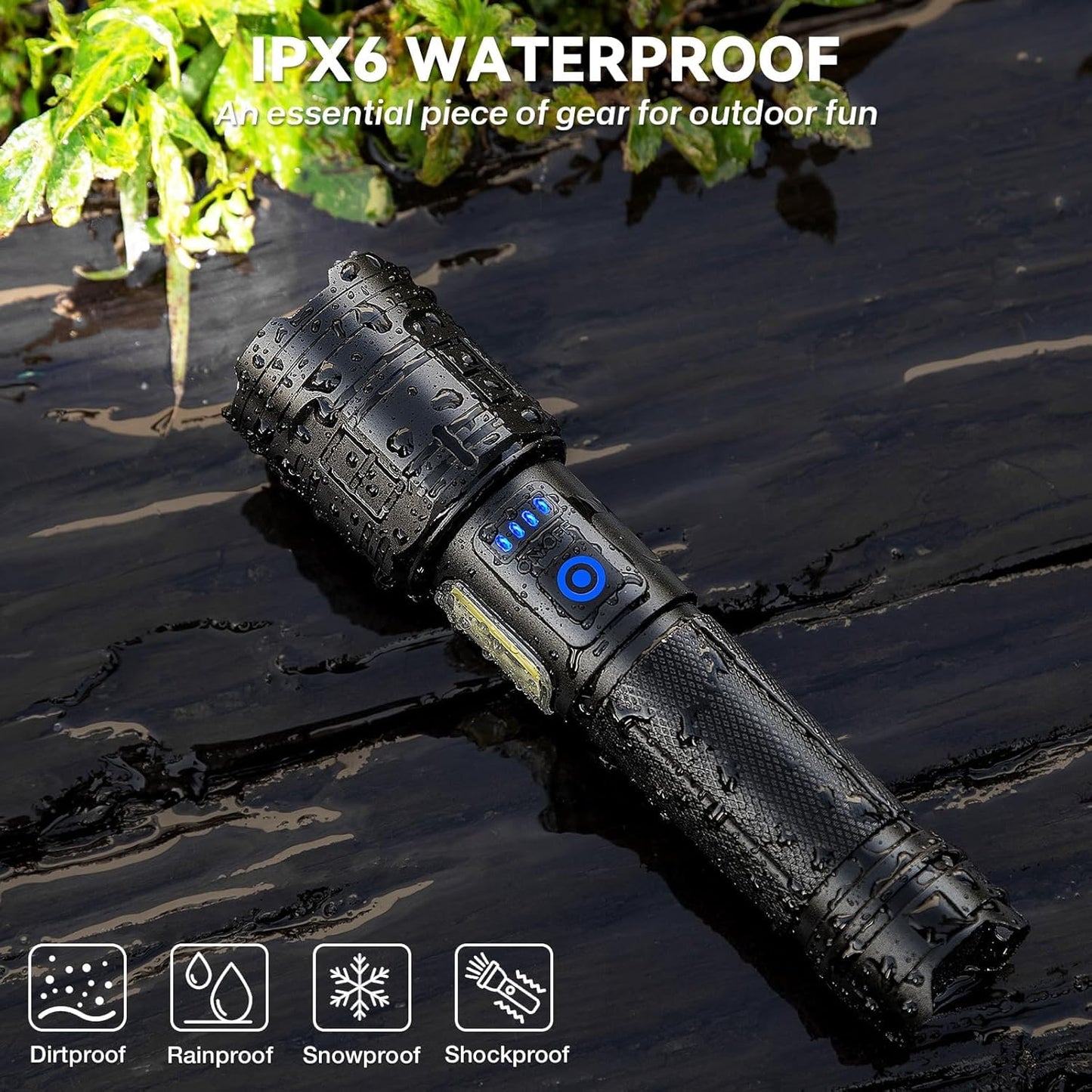 99,000 Lumen Rechargeable Flashlight 2-Pack - Powerful LED Handheld Light with 7 Modes for Home & Camping
