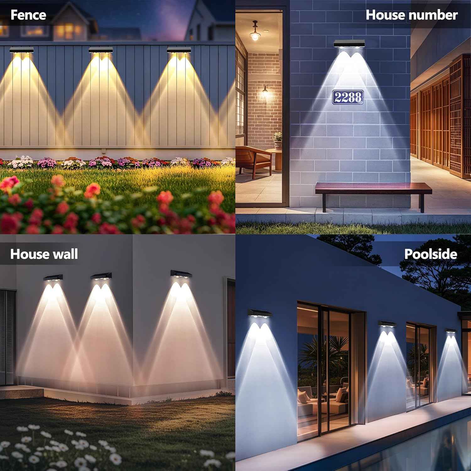 Brizled 12-Pack Solar Fence Lights – RGB & White Color-Changing Outdoor Wall Lights, IP65 Waterproof for Decks & Stairs