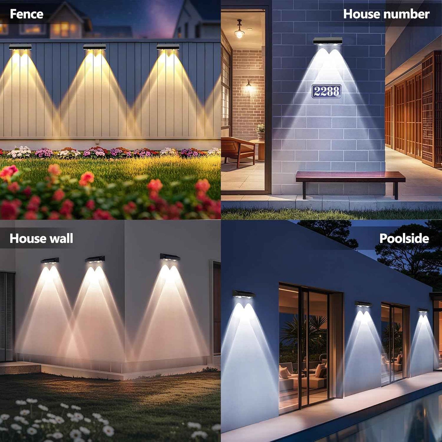 Brizled 12-Pack Solar Fence Lights – RGB & White Color-Changing Outdoor Wall Lights, IP65 Waterproof for Decks & Stairs