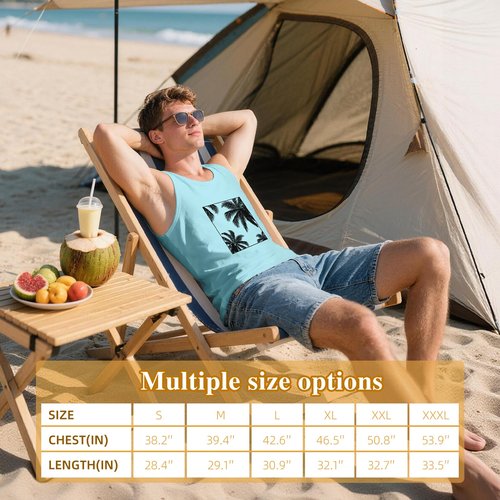 Kasbao Mens Tank Tops Summer Black White Tank Tops for Men Big and Tall Graphic Beach Casual 4th of July Tank Top Men Running