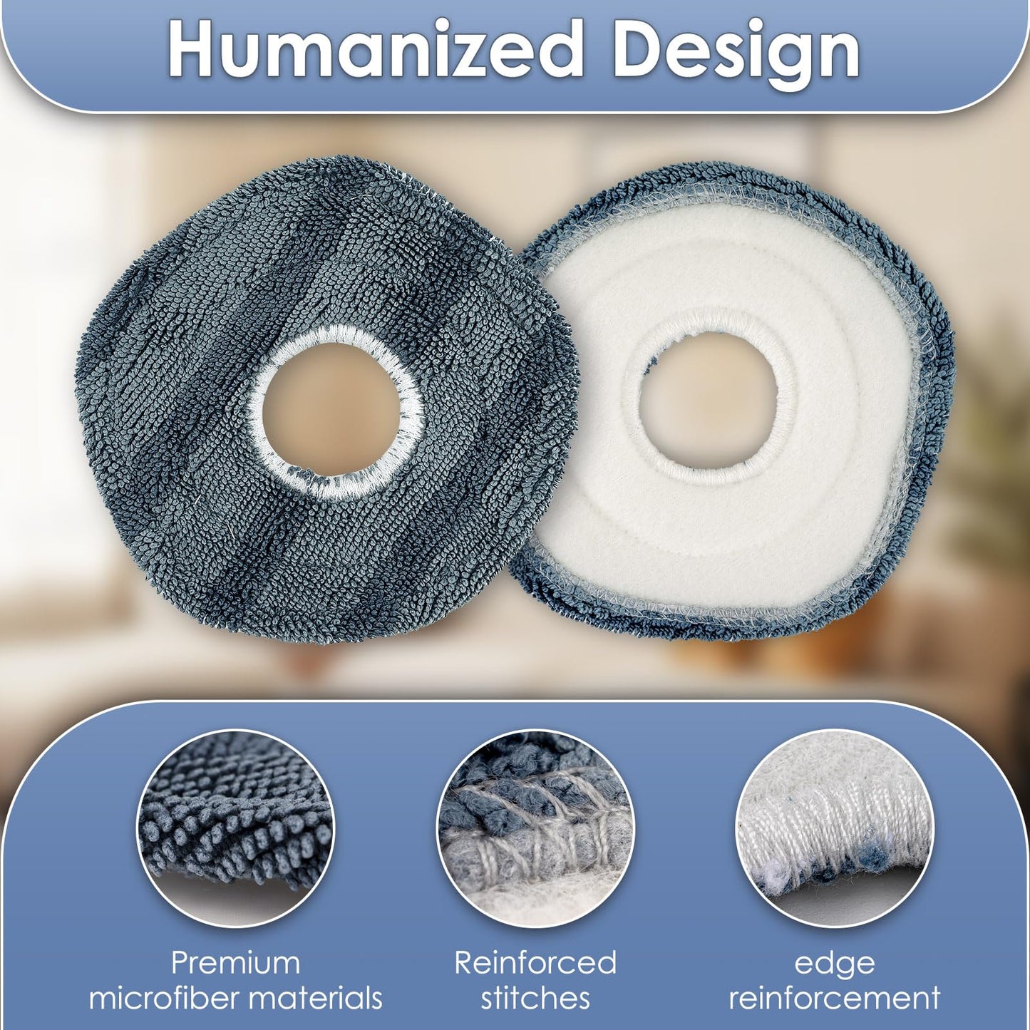 (4 Pieces) Washable Reusable Mopping Pads for Eufy X10 Pro Omni, Strong Stain Removing Wipes Cloth Pads Premium Microfiber