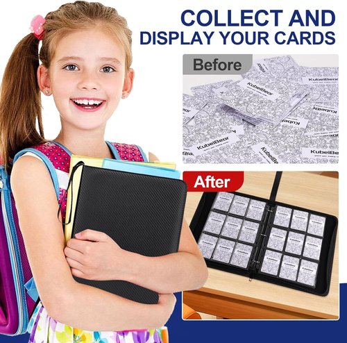 Card Binder - 720 Capacity Zippered Trading Card Holder | Acid-Free, Durable Storage for MTG & Collectibles (Black, 9 Pocket)