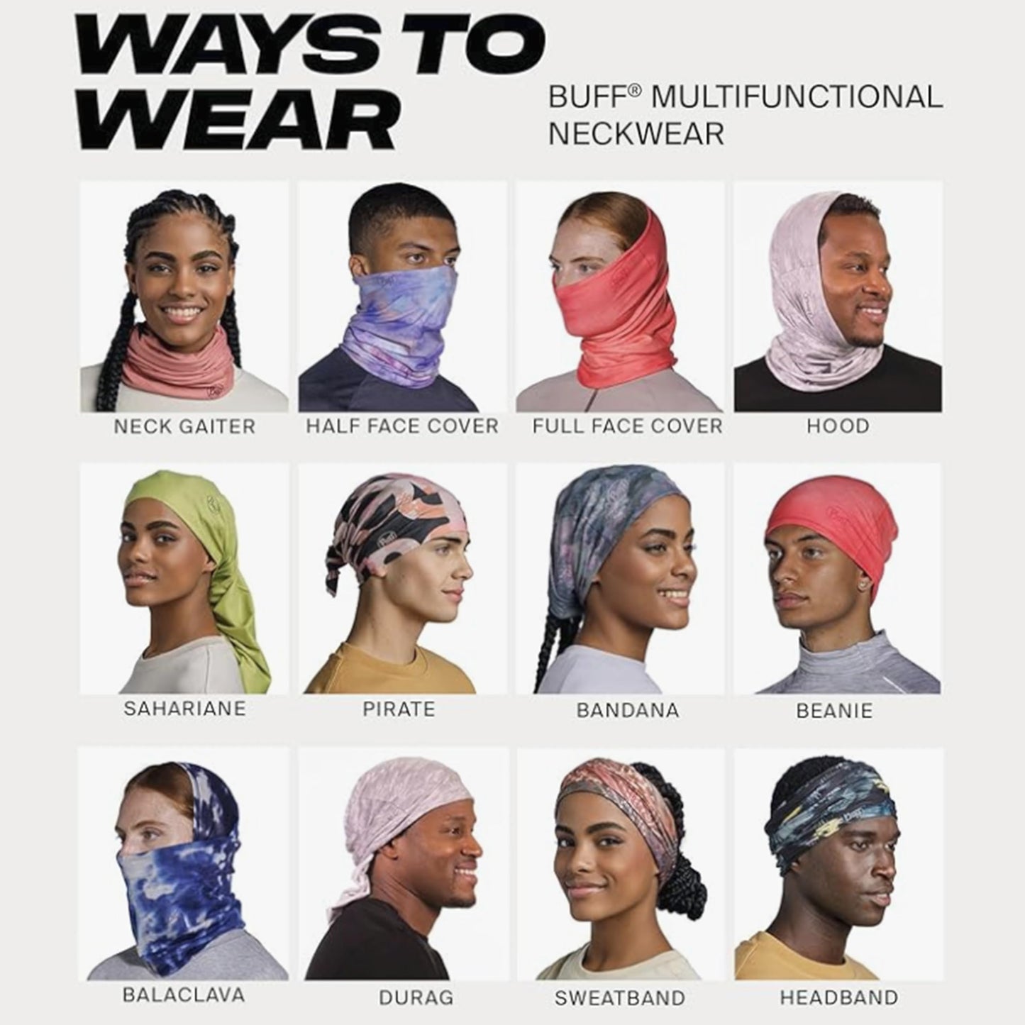 Buff CoolNet UV Neck Gaiter, UPF 50 Sun Protection, Breathable, Cooling Bandana, Versatile, Quick Dry Face Mask, Realtree Aspect Graphite, Adult Size
