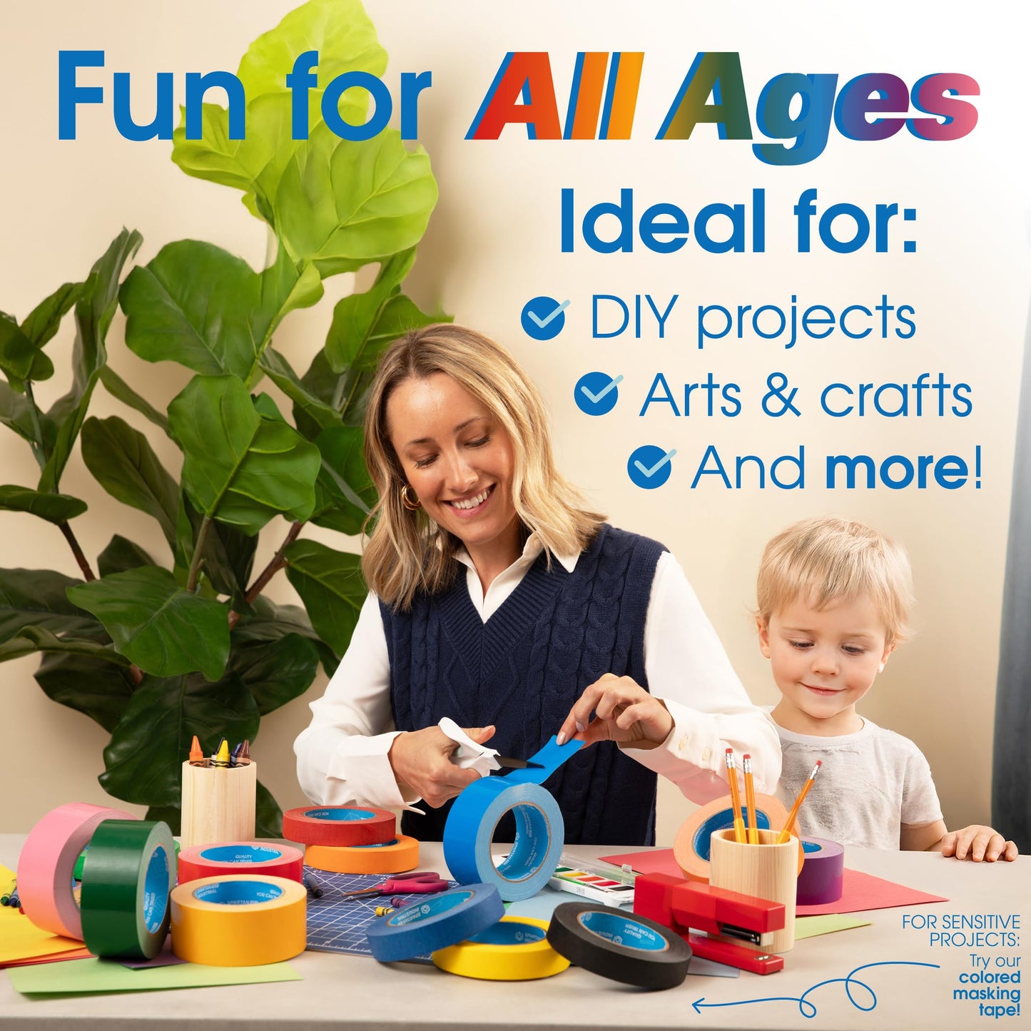 SPARTAN INDUSTRIAL - 2" X 30 yd Red Duct Tape - 2 Colored Tape Rolls for Crafts, Repairs, and More - No Residue, 9 Mil