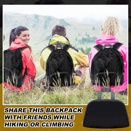 Dunzy Foldable Backpacks - 12 Pcs Lightweight Bulk Set for Travel, Camping & Donations | Black