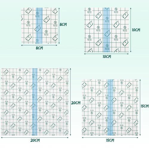 BBTO 100 Pcs Transparent Stretch Adhesive Bandage Waterproof Clear Patches Cover Protective Shower Film Wrap (3,4,6,8 Inch)